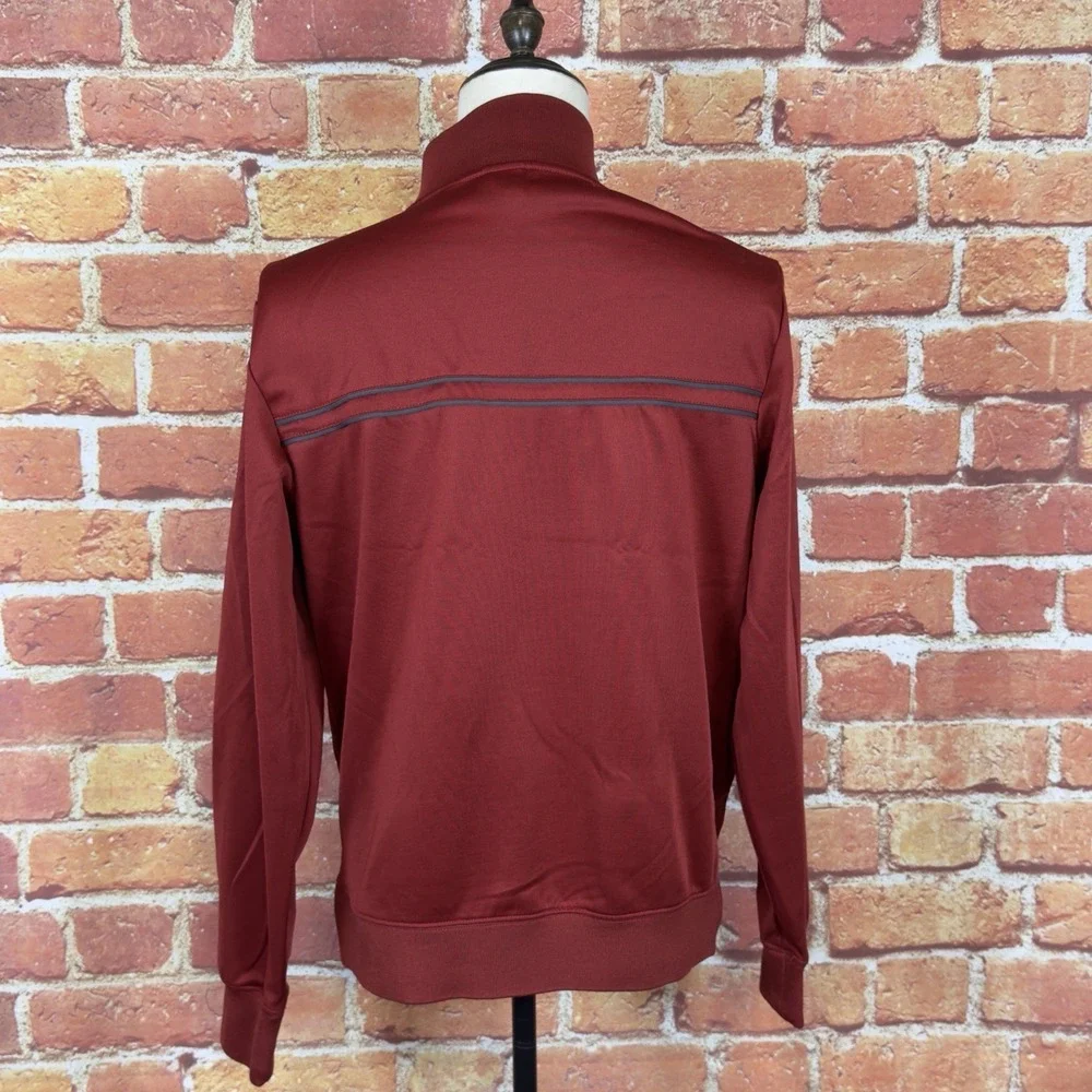 The North Face Track Jacket Men's‎ Medium Rust Red Black Full Zip Outdoor Casual
